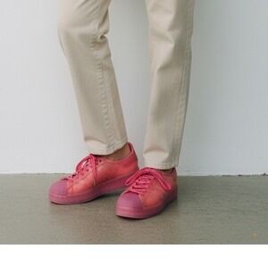 Adidas Superstar Womens 8.5 Pink Frosted Jelly Sole Sneakers Y2K Streetwear 90's